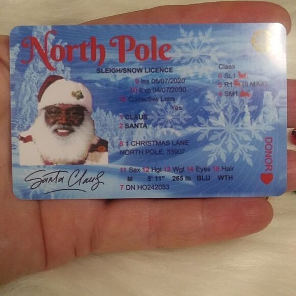 New SANTA CLAUS SLEIGH DRIVERS LICENSE novelty kids stocking stuffer - Picture 3 of 4